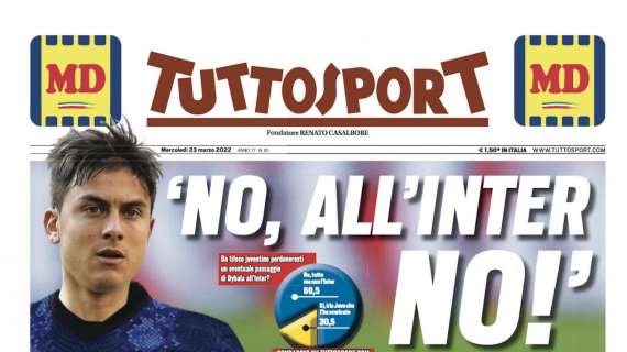 PRIMA PAGINA - Tuttosport: "No, all'Inter no!"
