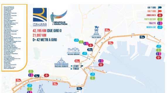 Domani la Neapolis Marathon, 42km nel cuore di Napoli: divieti e piano traffico