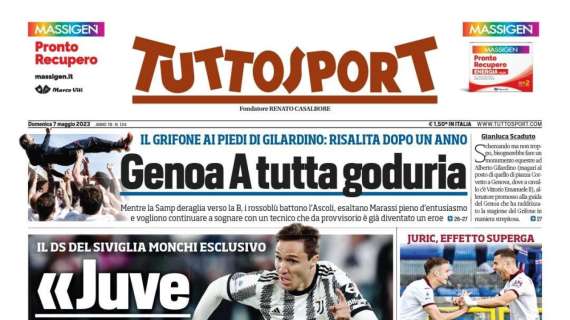 PRIMA PAGINA - Tuttosport: “Juve, triennale per Giuntoli. Il Napoli vira su Accardi” 