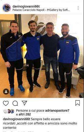 FOTO - L'ex fisioterapista D'Avino ritrova tre ex azzurri della Samp: lo scatto dall'hotel napoletano