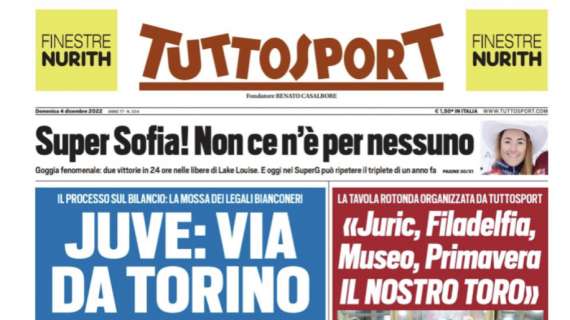 PRIMA PAGINA - Tuttosport: “Juve: via da Torino. Ecco perché”