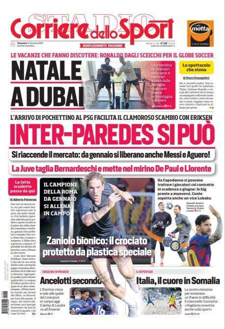 PRIMA PAGINA - CdS: "La Juve taglia Bernardeschi e mette nel mirino De Paul e Llorente"