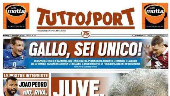 PRIMA PAGINA - Tuttosport: "Juve, senti Moratti. Gallo sei unico"