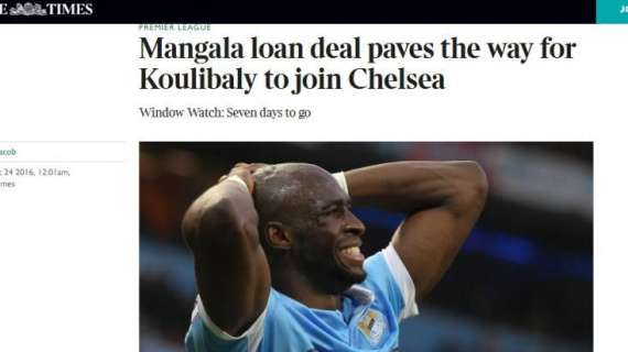 The Times annuncia: "Mangala al Napoli in prestito, trovato l'accordo in serata. Kou si avvicina al Chelsea?"