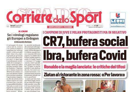 PRIMA PAGINA - Corriere dello Sport: “CR7, bufera social. Ibra, bufera Covid”