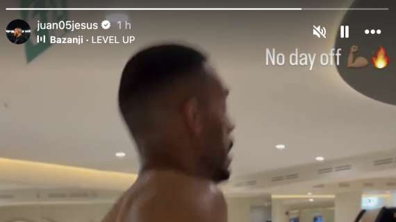 Anche Juan Jesus si allena nel giorno di riposo: "No day off"