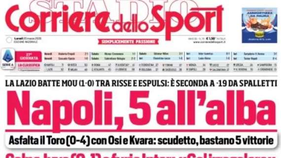 PRIMA PAGINA - Corriere dello Sport: "Napoli, 5 all'alba"