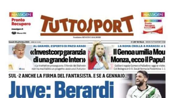 PRIMA PAGINA - Tuttosport: “Juve: Berardi colpo scudetto”