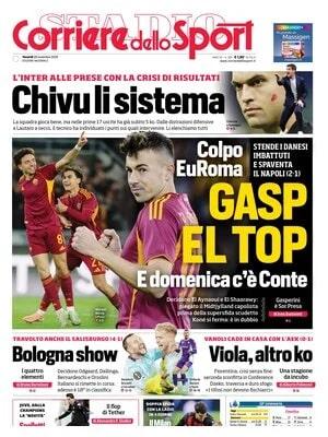 Corriere dello Sport: "Gasp el Top. E domenica c'è Conte" 
