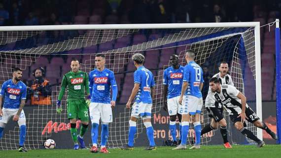 RILEGGI LIVE - Napoli-Juve 1-2 (28' Pjianic, 39' Emre Can, 60' Callejon): azzurri coraggiosi nel finale ma non basta