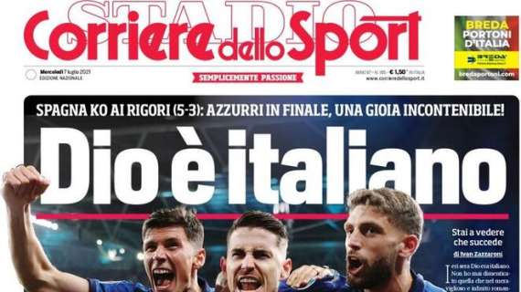 PRIMA PAGINA - CdS a tutta pagina: "Dio è italiano"