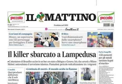 PRIMA PAGINA - Il Mattino: "L'Italia di Wembley dura solo un tempo"