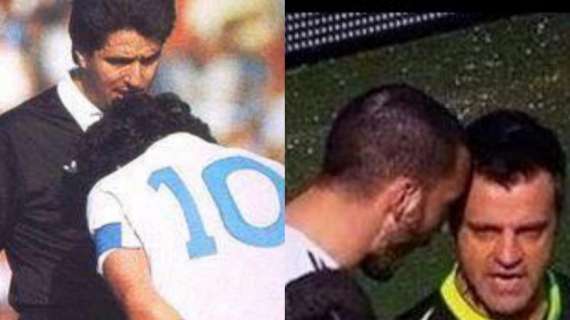 FOTO - Trova le differenze: Bonucci testa a testa con Rizzoli, Maradona mani dietro la schiena e testa bassa