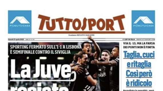 PRIMA PAGINA – Tuttosport: “La Juve resiste e gode!”