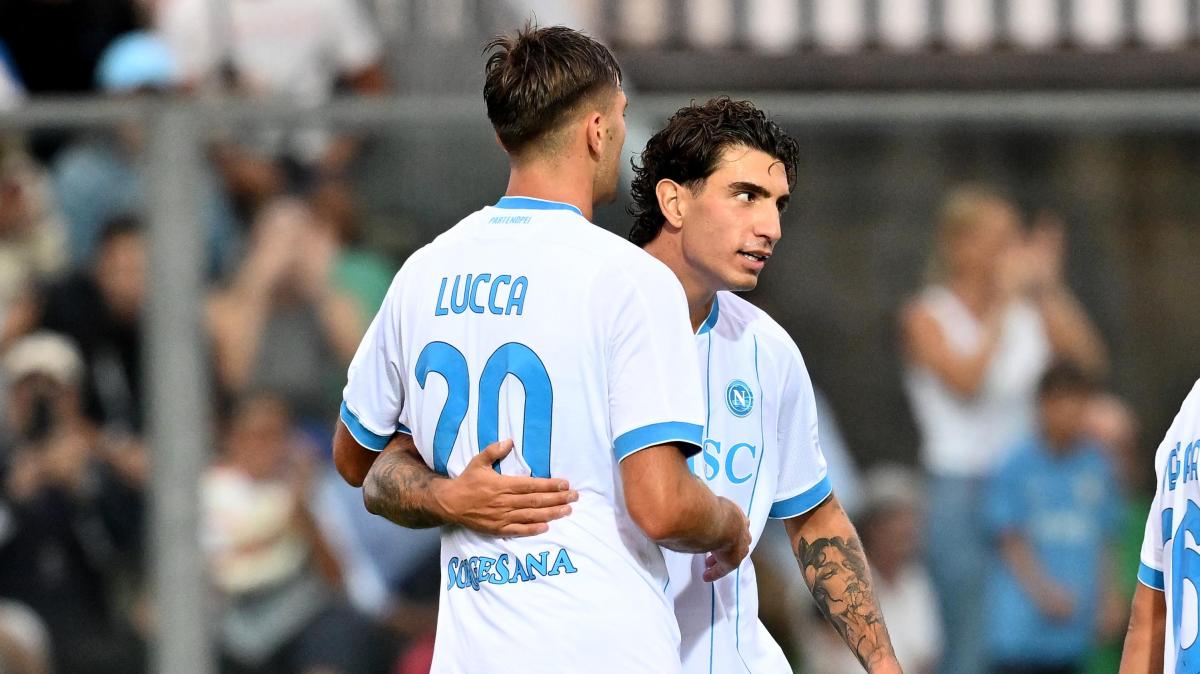 Diretta Napoli-Osasuna 2-1, (Politano 27', Lucca 53', Budimir 69' rig.) un gol per tempo per prima vittoria al Patini