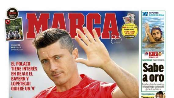 Il Real distoglie l'attenzione da Cavani? Marca in prima pagina: "Attenti a Lewandowski"