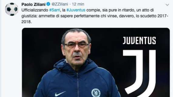 Ziliani: "Con Sarri la Juve ammette di sapere chi vinse davvero lo scudetto 2017-18"