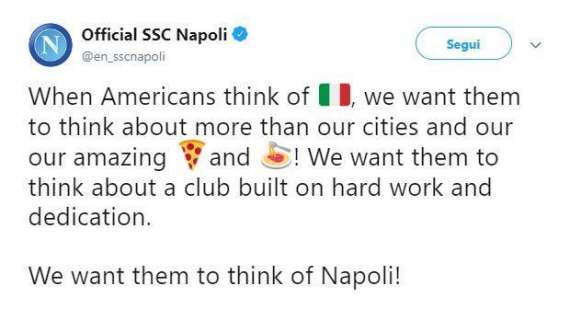 FOTO - La Ssc Napoli lancia il messaggio per i tifosi americani: "Quando guardate all'Italia pensate al Napoli!"