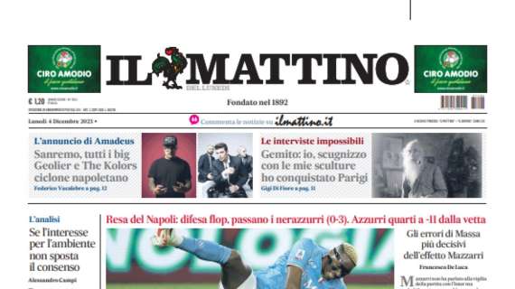PRIMA PAGINA - Il Mattino: "Interdetti"