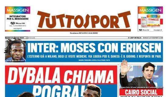 PRIMA PAGINA - Tuttosport: "Napoli, ultimo treno per l'Europa. Dybala chiama Pogba"