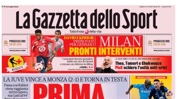 PRIMA PAGINA - Gazzetta: "Prima la Signora. Osi-Lautaro, più gol di così..."