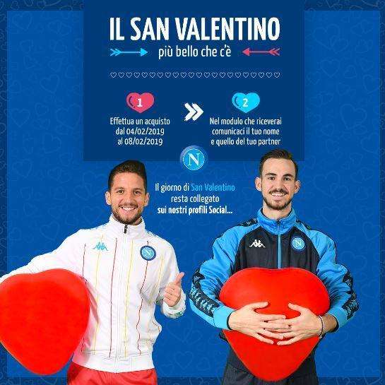 FOTO - Mertens e Fabian testimonial per San Valentino, la SSC Napoli lancia un'iniziativa per i tifosi: i dettagli