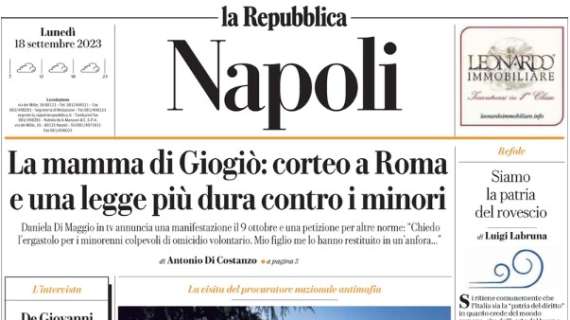 PRIMA PAGINA - Repubblica ed. Napoli: "Garcia è già sotto esame! Champions e Bologna decisive"