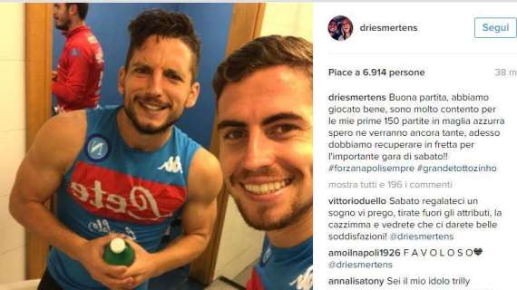 FOTO - Mertens gioisce su Instagram: "Voglio tante altre presenze in azzurro, ora recuperiamo per la Juve!"