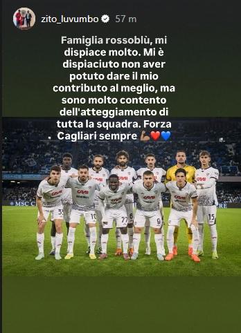 Cagliari, Luvumbo si scusa per il rigore sbagliato: "Famiglia rossoblù, mi dispiace molto"