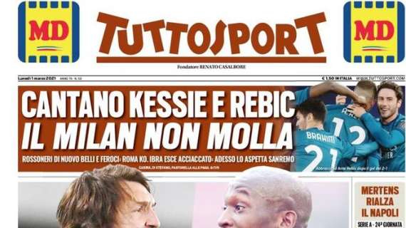 PRIMA PAGINA - Tuttosport: "Mertens rialza il Napoli"
