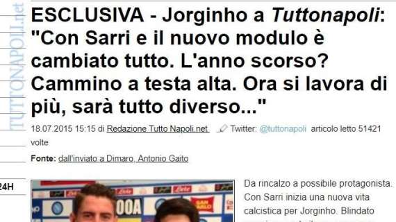 "Con Sarri ed il nuovo modulo è cambiato tutto", così Jorginho a TN nel 2015, quando Sarri bloccò la cessione per meno di 10mln