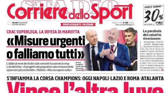 PRIMA PAGINA - CdS sul ko del Milan: "Raspadoro"