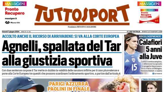 Tuttosport: “Agnelli, il TAR infligge un duro colpo alla giustizia sportiva”