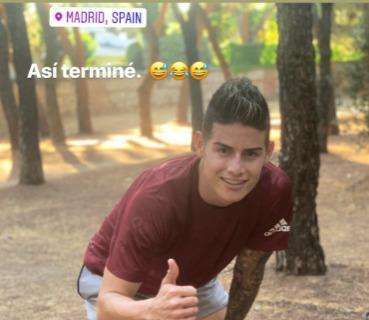 FOTO - "Allenamento", James pubblica gli scatti mentre si allena da solo a Madrid