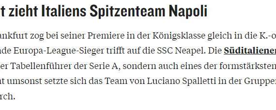 Dalla Germania, Kicker non sorride: "Ahia Eintracht, pescata la squadra più forte d'Italia!"