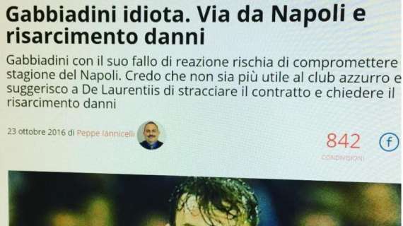 FOTO - "Gabbiadini idiota, via da Napoli": Decibel Bellini chiede rettifica a Peppe Iannicelli