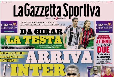 La Gazzetta dello Sport: "Attenti a questi due! Conte e Gasp, le mosse per stare primi"