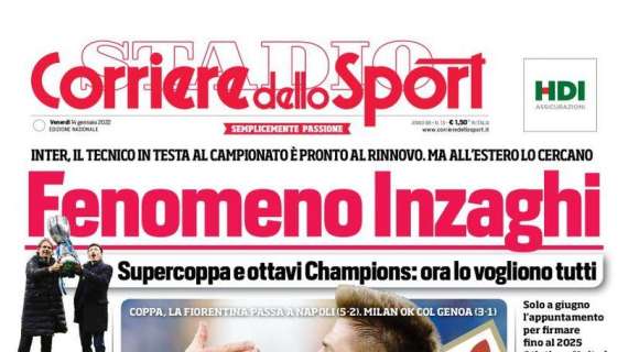 PRIMA PAGINA - Corriere dello Sport: “Viola indomabile: la resa di Spalletti”