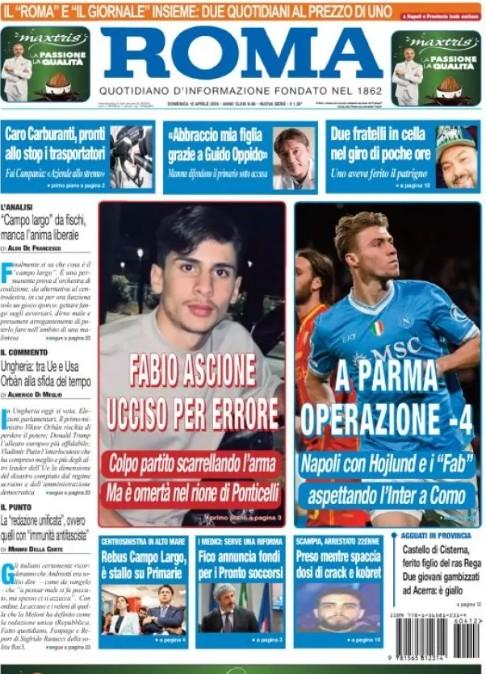 L'apertura de Il Roma: "A Parma operazione -4. Conte coi Fab Four"