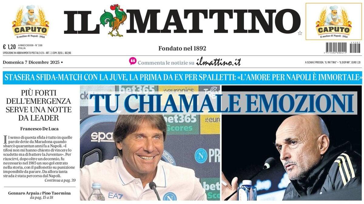 Napoli-Juve è Conte vs Spalletti, Il Mattino: "Tu chiamale emozioni"