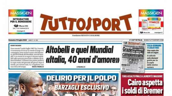 PRIMA PAGINA - Tuttosport: "Pogba e Di Maria altro che Lukaku"