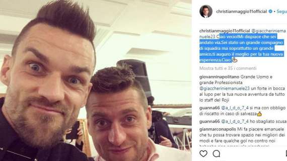 FOTO - Maggio saluta Giaccherini: "Dispiace che sei andato via, sei stato un grande amico!"