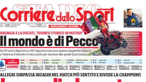 PRIMA PAGINA - Corriere dello Sport: "La meglio Juventus"