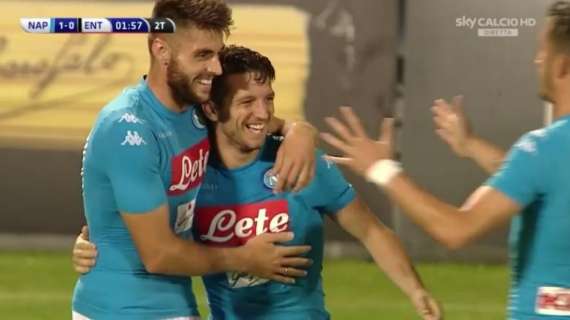VIDEO - Napoli-Entella 5-0, Insigne-Mertens show: gli highlights del terzo test del ritiro di Dimaro