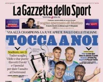 La Gazzetta dello Sport: "Tocca a noi. Champions, c'è Pep per Conte"