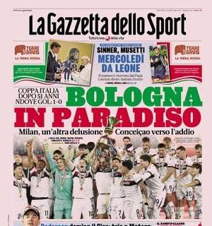 La Gazzetta dello Sport: "Bologna in paradiso. Conceicao verso l'addio"