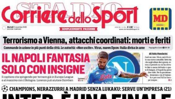 PRIMA PAGINA - CdS Campania: "Insigne spinge per rientrare in Europe League"
