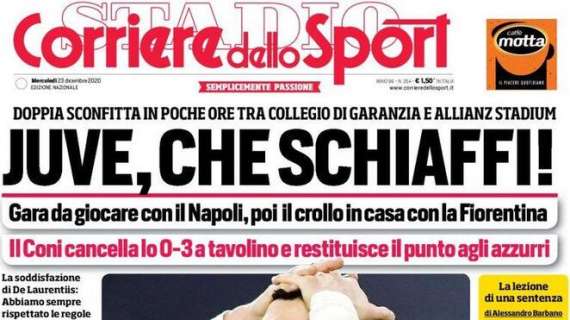 PRIMA PAGINA - CdS: "Juve, che schiaffi!"