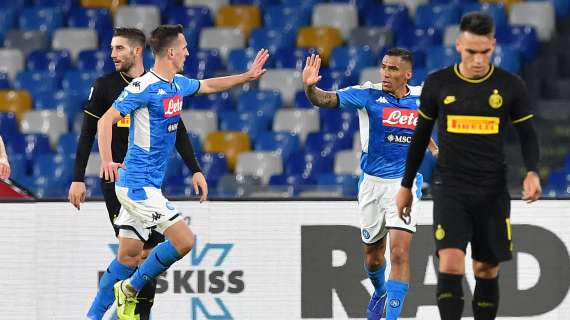 Napoli-Inter, i precedenti in casa: da tre anni e mezzo non finisce in parità