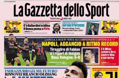 PRIMA PAGINA - Gazzetta: "Inter firma la rimonta. Napoli, aggancio a ritmo record"